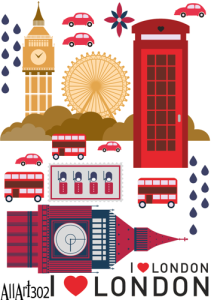 Papier decoupage 210x297mm A4 - AllArt 302 - london 5803