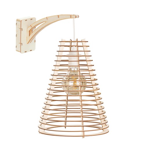 Deku - Teresa Kinkiet Lampa ścienna dekoracyjna drewniana Biała oprawka.jpg