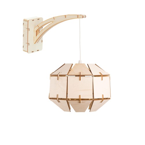 Deku - Carina Kinkiet Lampa ścienna dekoracyjna drewniana Biała oprawka.jpg