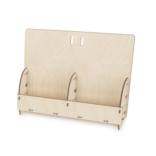 Deku drewniany stojak na ulotki A5 z niskim frontem x2 -podwojny.jpg