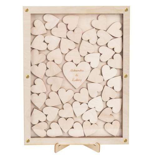 Deku – Księga gości weselnych - Ramka z serduszkami– 27 cm x 35 cm –  000155.jpg