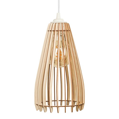 Deku - Kalina Lampa wisząca dekoracyjna drewniana Biała oprawka L576148 2.jpg