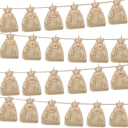 Deku - Kalendarz adwentowy 24 Woreczki lniane na drobiazgi 17x21 cm   5.jpg