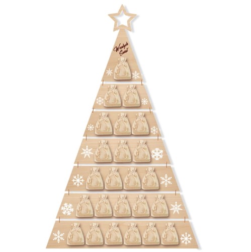 Deku - Kalendarz adwentowy Choinka Duża 24 Woreczki lniane na drobiazgi 130x70 cm.jpg