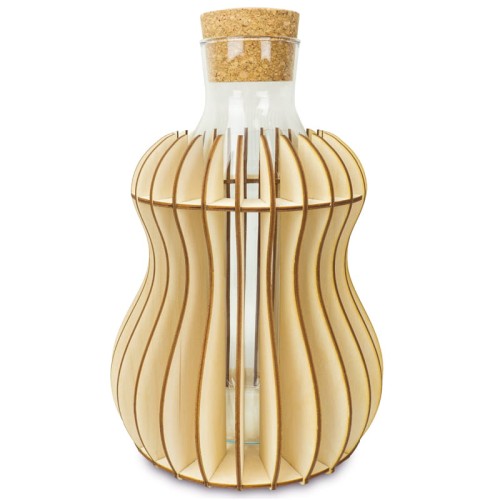 Deku - Karafka z korkiem+ drewniana dekoracja Marcus 20x16 cm