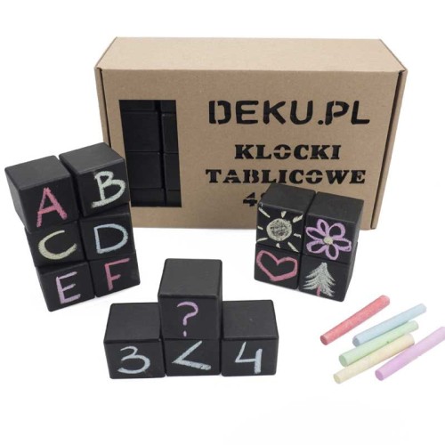 Deku - Klocki tablicowe drewniane 48 szt. 4x4x4 cm 000109  4.jpg