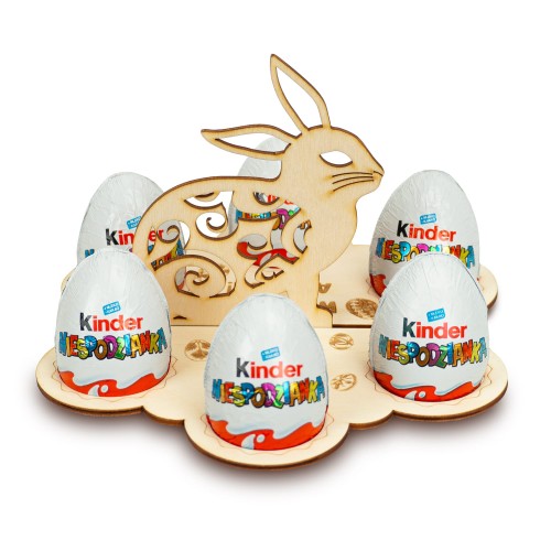 Koszyczek Wielkanocny Podstawka z Jajkami Kinder Niespodzianką 19x15 cm.jpg