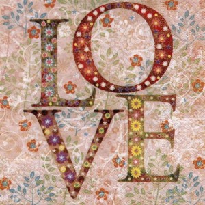 Serwetka do decoupage- napis love 801