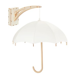 Deku Parasol Kinkiet Lampa ścienna dekoracyjna drewniana Biała oprawka 