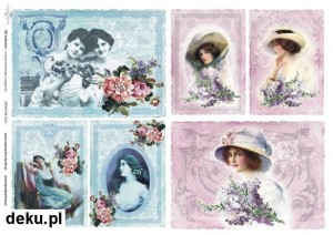 Papier decoupage A3 420x297 - ITD 0325 | Damy, kapelusze, kwiaty 2196