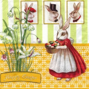 Serwetka do decoupage-świąteczna mama królik 6490