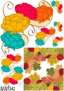 Papier decoupage 210x297mm A4  -  AllArt 342 - kwiaty