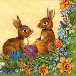 Serwetka do decoupage-zające i pisanki 6051