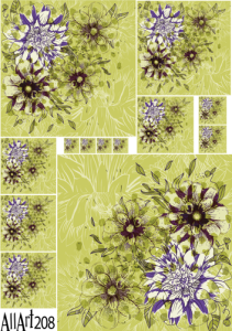 Papier decoupage 210x297mm A4 - AllArt 208 - kwiaty 5701