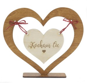 Deku – Serce walentynkowe na sznurkach z grawerunkiem 17 cm x 15 cm - 000126 