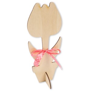 Deku – Kwiatek drewniany z kokardką – różne kolory  252 mm x 90 mm 000157 