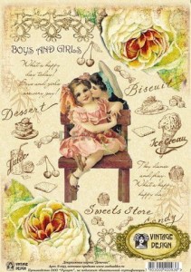 Papier decoupage A4 210x297 - 'boys and girls' S-093 3124