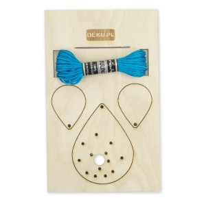 Deku - Zestaw zawieszek do haftowania na drewnie 6 x 4,5 cm – łezka - wzór linie 575158