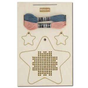 Deku - Zestaw kreatywny do haftowania na drewnie 10 x 10 cm – gwiazdka 575011 