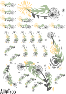 Papier decoupage 210x297mm A4 - AllArt 103 - dmuchawce 5553
