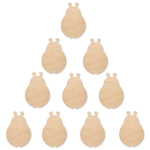 Zestaw ozdób ze sklejki 2cm Biedronki - 10 szt. 