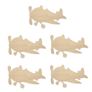 Zestaw ozdób ze sklejki Samoloty 10 cm  - 5 szt. 