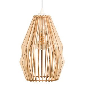 Deku - Aurelia Lampa wisząca dekoracyjna drewniana Biała oprawka L576360