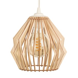 Deku - Aurelia Light Lampa wisząca dekoracyjna drewniana Biała oprawka L576407