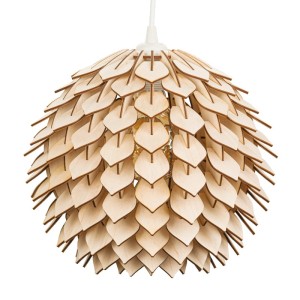 Deku - Aurora Lampa wisząca dekoracyjna drewniana  Biała oprawka L576100