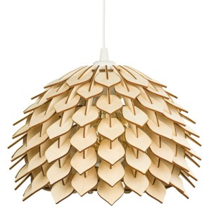 Deku - Aurora Light Lampa wisząca dekoracyjna drewniana Biała oprawka L576285