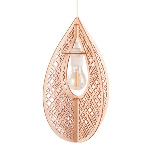 Deku - Balladyna Light Lampa wisząca dekoracyjna drewniana Biała oprawka