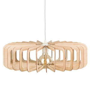 Deku - Gloria Lampa wisząca dekoracyjna drewniana Biała oprawka L576209
