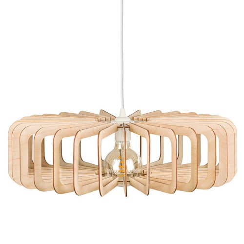 Deku - Gloria Lampa wisząca dekoracyjna drewniana Biała oprawka L576209.jpg