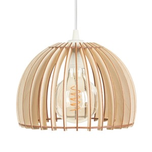 Deku - Idalia Lampa wisząca dekoracyjna drewniana Biała oprawka L576186