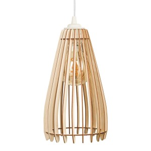 Deku - Kalina Lampa wisząca dekoracyjna drewniana Biała oprawka L576148