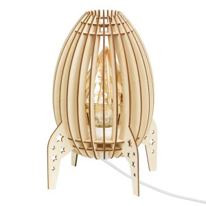 Deku – Rakieta Lampa stojąca dekoracyjna drewniana Biała oprawka L576308