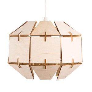 Deku - Carina Lampa wisząca dekoracyjna drewniana Biała oprawka
