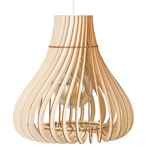 Deku - Sybilla Lampa wisząca dekoracyjna drewniana Biała oprawka