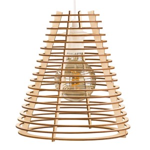 Deku - Teresa Light Lampa wisząca dekoracyjna drewniana Biała oprawka