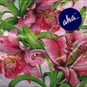 Serwetka do decoupage -różowe kwiatki 5450