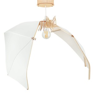 Deku - Nietoperz Lampa wisząca dekoracyjna drewniana Biała oprawka L570740