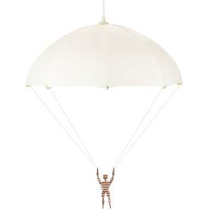 Deku - Spadochroniarz Lampa wisząca dekoracyjna drewniana Biała oprawka 