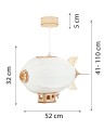 Deku – Sterowiec Lampa wisząca dekoracyjna drewniana Biała oprawka 3.jpg