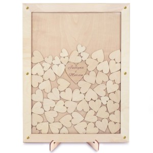 Deku – Księga gości weselnych - Ramka z serduszkami – 48 cm x 63 cm
