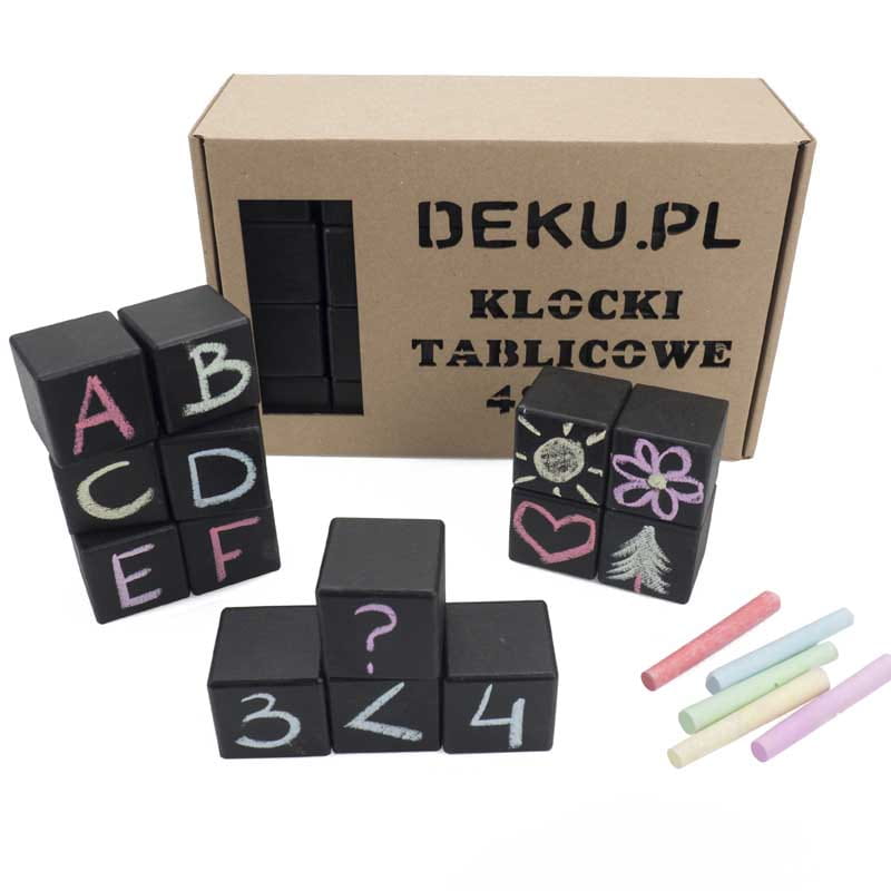 Deku - Klocki tablicowe drewniane 48 szt. 4x4x4 cm 000109  4.jpg