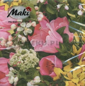 Serwetka do decoupage - mieszane kwiaty 3001