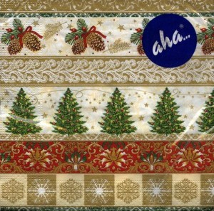 Serwetka do decoupage -choinki i szyszki 5360