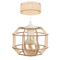 Deku - Kalisto Lampa wisząca dekoracyjna drewniana Biała oprawka L576322 4.jpg