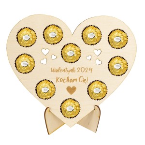 Serce z Pralinami Ferrero Rocher 10 Pralinek na Walentynki Dzień Matki 24 cm 