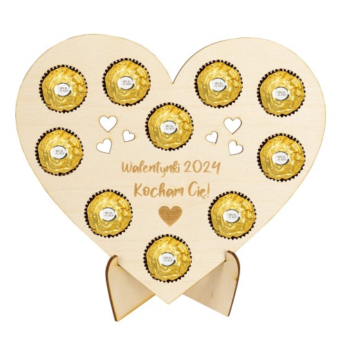 Serce z Pralinkami Ferrero Rocher 10 Pralinek na Walentynki Dzień mamy 24 cm.jpg